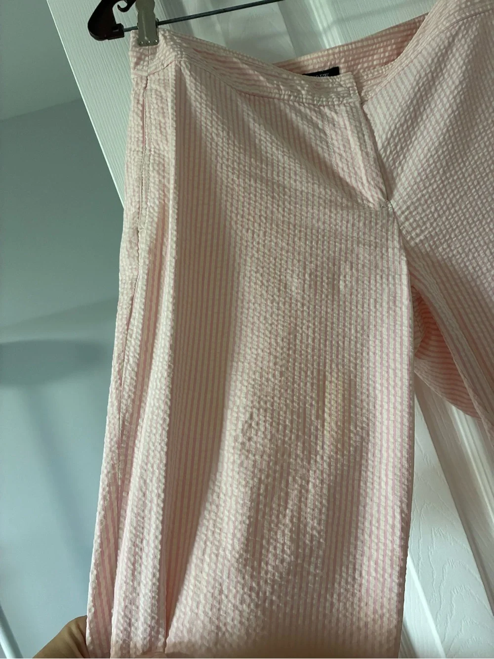 J.Crew Favorite Fit Pink Seersucker Pants 95% Cotton Size 6